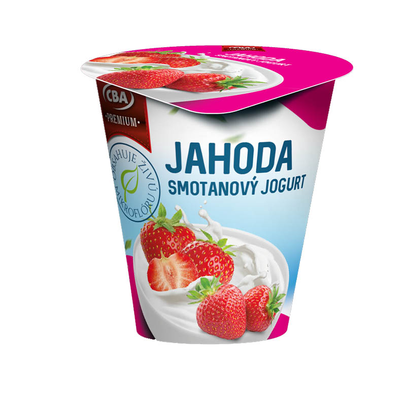 Jogurt Premium smotanový jahodový CBA 145g