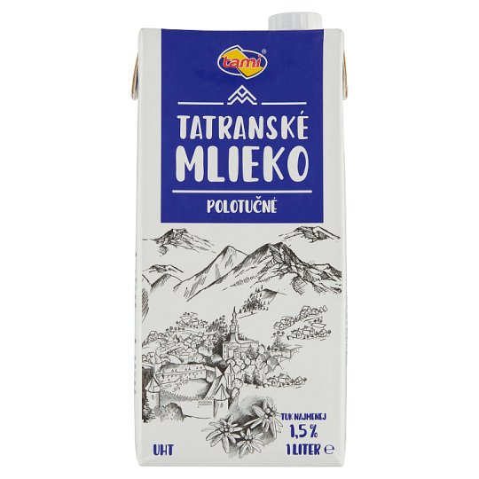 Mlieko Tami trvanlivé polotučné mlieko 1l