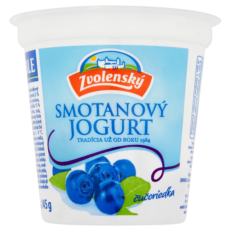 Zvolenský smotanový jogurt čučoriedkový 145g