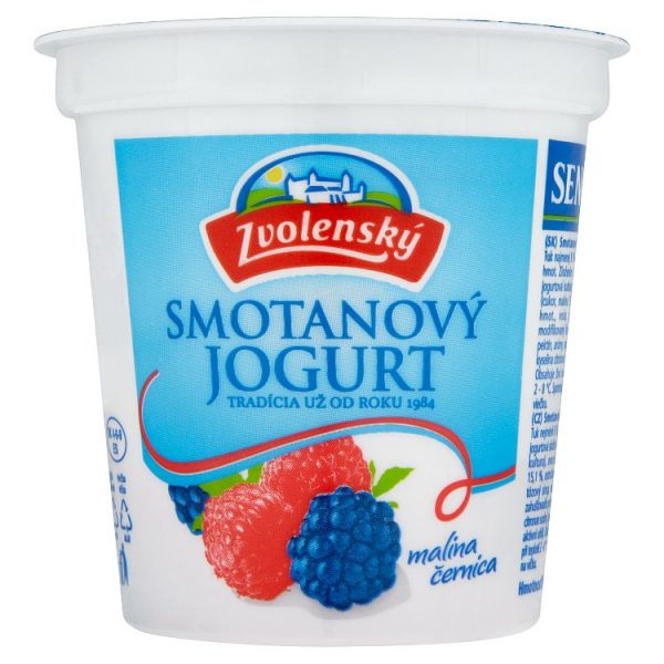 Zvolenský smotanový jogurt malinovo černicový 145g