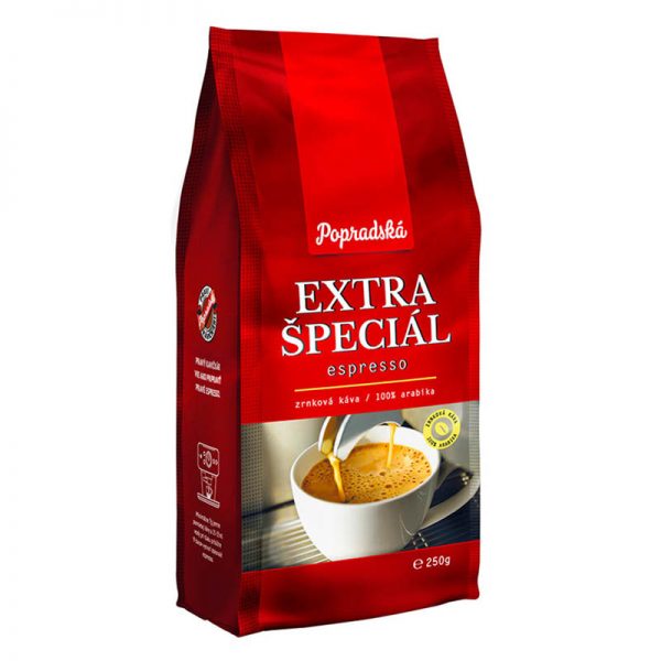 Popradská zrnková káva Extra Špeciál Espresso 250g