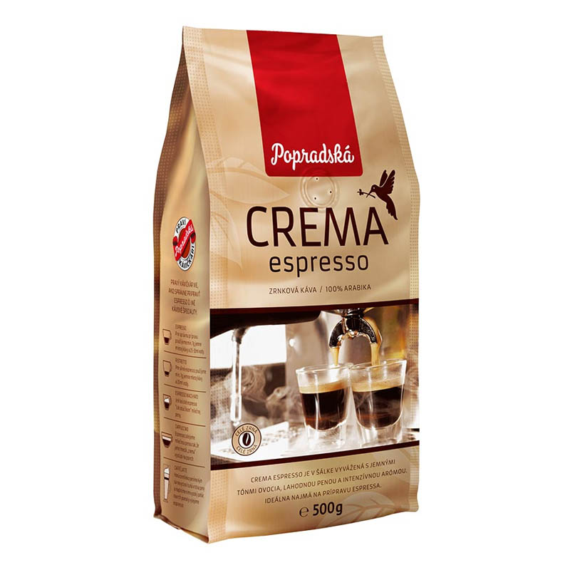 Popradská zrnková káva Crema Espresso 500g