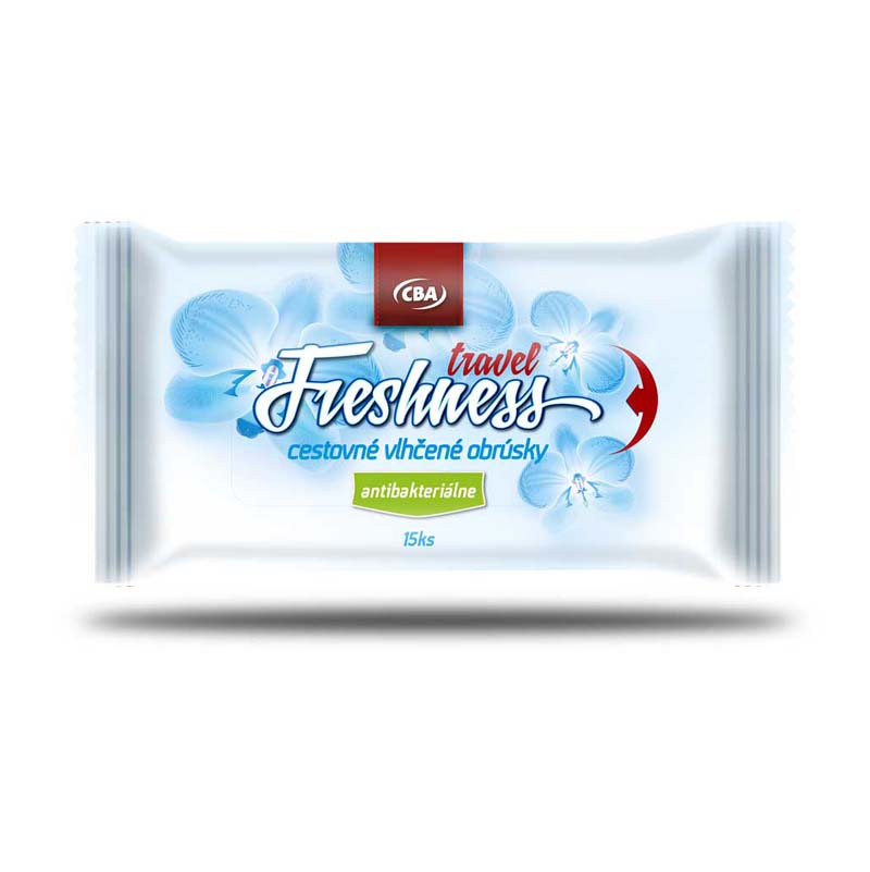 Cestovné vlhčené obrúsky antibakteriálne CBA Freshness 15ks